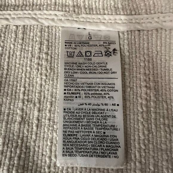 Old Navy Cream Textured Boucle Single Button Pockets Long Jacket Size Large - Picture 7 of 10